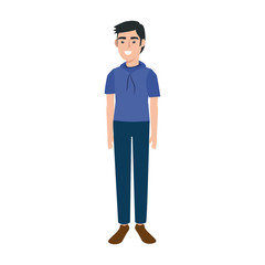 young man avatar character icon vector illustration design