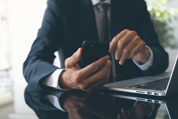 Businessman using smartphone