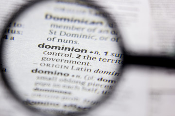 Word or phrase Dominion in a dictionary.