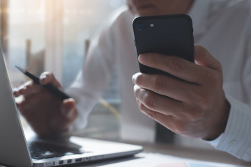 Businessman working in office