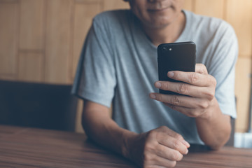 Man using smartphone