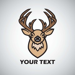 Deer Logo Mascot Design Stylized Drawing Vector Illustration