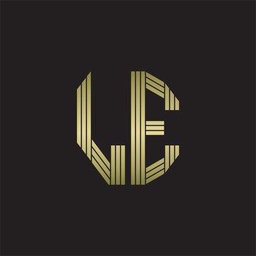 recommend clip art: LE Logo monogram outline style linked isolated with gold colors