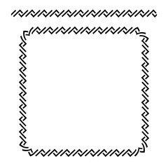 Vector Rounded Corner Square Black Frame, Isolated On White