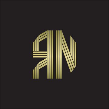 recommend clip art: RN Logo monogram outline style linked isolated with gold colors