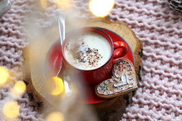 cup of coffee and cookies