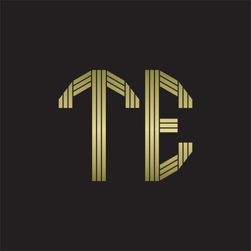 recommend clip art: TE Logo monogram outline style linked isolated with gold colors
