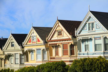 Fototapeta na wymiar Beautiful Victorian Houses (Painted Ladies) in San Francisco