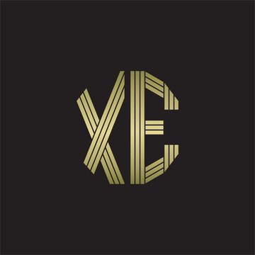 recommend clip art: XE Logo monogram outline style linked isolated with gold colors