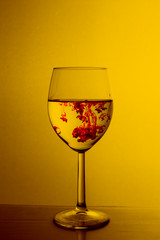 ink in a glass of water