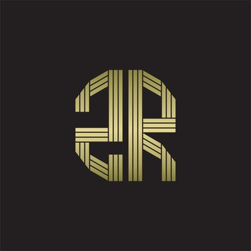 recommend clip art: ZR Logo monogram outline style linked isolated with gold colors