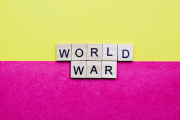 Words on plain background ; World War.