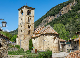 Fototapeta na wymiar Church of Sant Cristofol (12th Century ) in Beget La Garrotxa Catalonia Spain