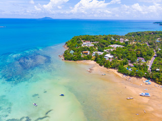 Sea wave beach turquoise water with tourist summer vacation concept