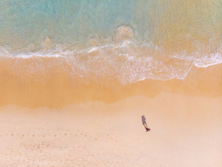 Sea wave beach turquoise water with tourist summer vacation concept