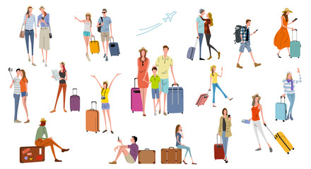 Illustration material: people, travel, vacation, lifestyle