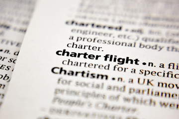 Word or phrase charter flight in a dictionary.