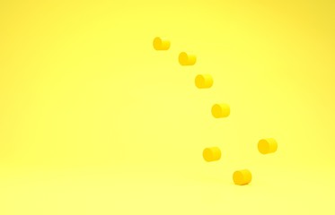 Yellow Great Bear constellation icon isolated on yellow background. Minimalism concept. 3d illustration 3D render