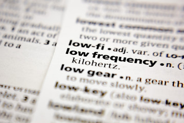 Word or phrase low frequency in a dictionary.