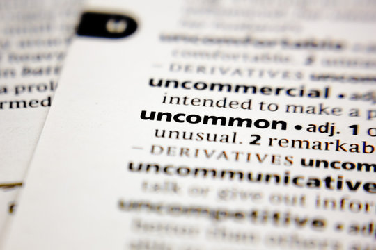 Word or phrase uncommon in a dictionary.