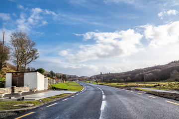Typical street in Ireland between Lettermacaward and Glenties - Donegal, Ireland