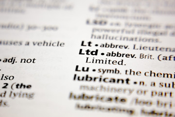 Word or phrase Ltd in a dictionary.
