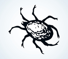 The little mite. Vector doodle symbol