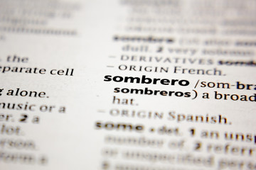 Word or phrase sombrero in a dictionary.
