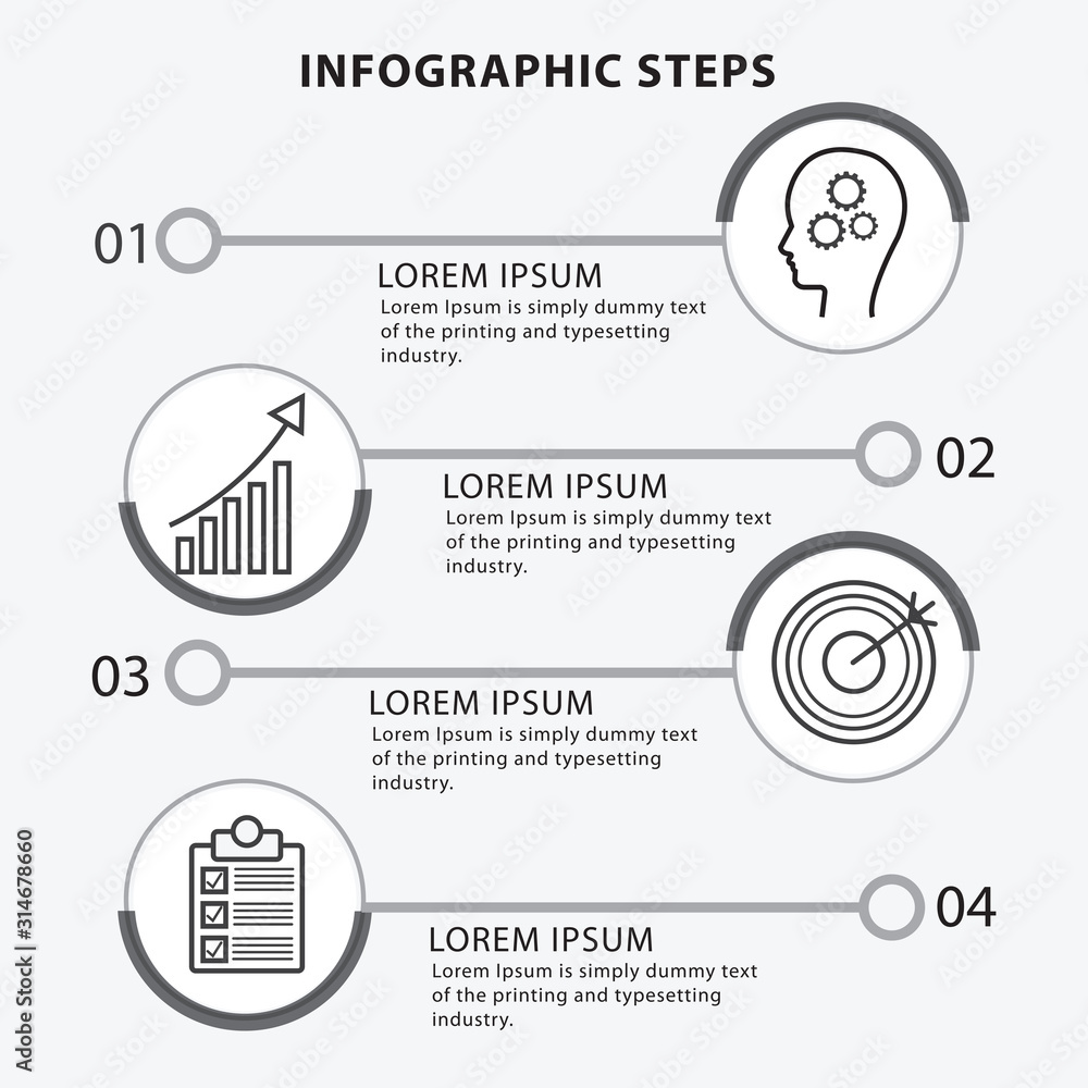 Poster infographic design template with marketing icons and thin line simple elements. business concept wit