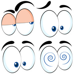 Colorful Set  Eyes. Vector Isolated illustration on white background