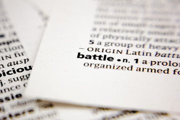 Word or phrase battle in a dictionary.