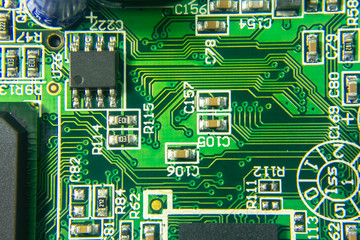 Computer circuit board. High technology. Electric circuit.