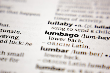 Word or phrase lumbago in a dictionary.