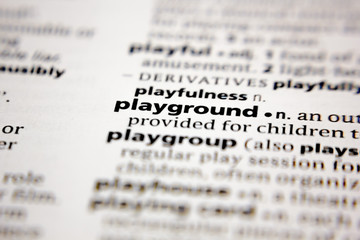 Word or phrase playground in a dictionary.