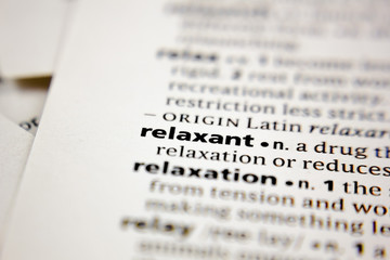 Word or phrase relaxant in a dictionary.
