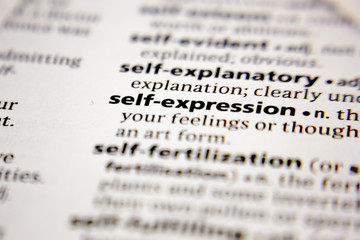Word or phrase self-expression in a dictionary.