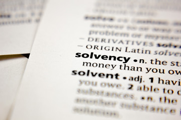 Word or phrase solvency in a dictionary.