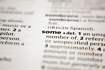 Word or phrase some in a dictionary.