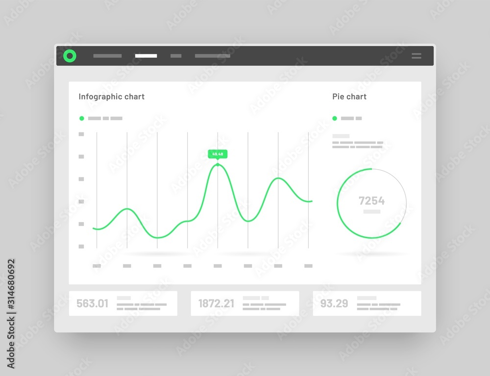 Poster web app dashboard ui and ux kit. elements of infographics use in presentation templates, mobile app 