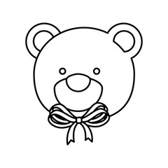 face of cute teddy bear isolated icon vector illustration design