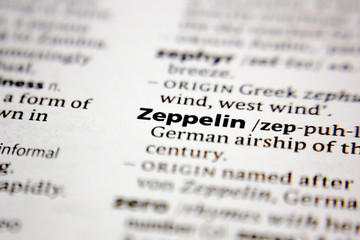 Word or phrase Zeppelin in a dictionary.