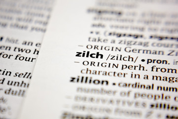 Word or phrase zilch in a dictionary.