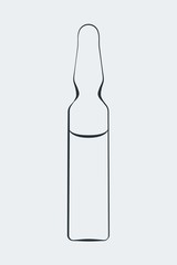 Medical ampules for injections on a white background.