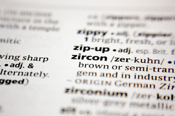 Word or phrase zircon in a dictionary.