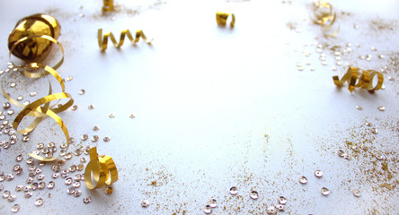 Fototapeta premium Golden decoration on white background.
