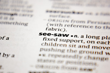 Word or phrase see-saw in a dictionary.