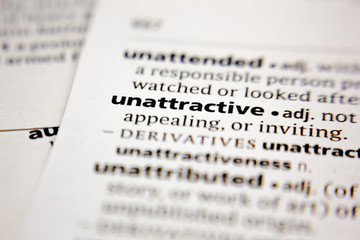 Word or phrase unattractive in a dictionary.