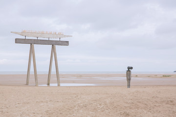 man walking on the beach