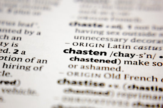 Word or phrase chasten in a dictionary.