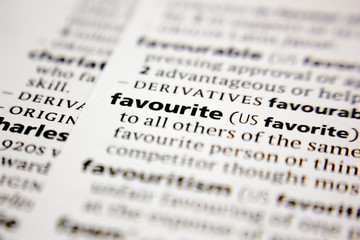 Word or phrase favourite in a dictionary.